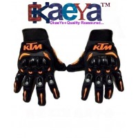 OkaeYa -KTM Full Finger Armoured Gloves for Motorcycle / Cycle Riding Size L